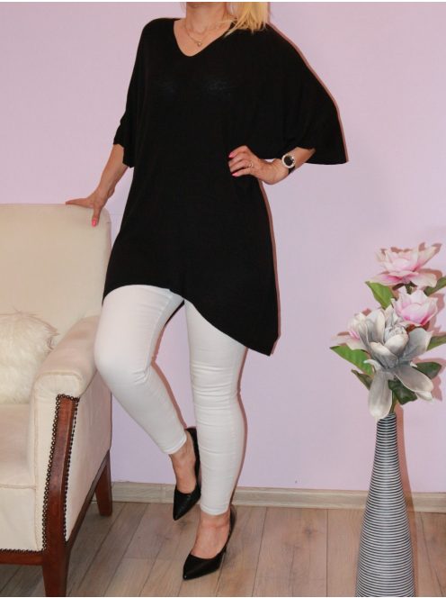 V kivágású,cérna kötött,lenge tunika!  Több szín!  XXL-4XL