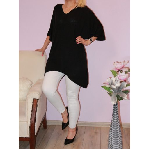 V kivágású,cérna kötött,lenge tunika!  Több szín!  XXL-4XL