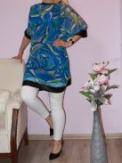 Mintás,2 részes tüllös,latexbetétes tunika! királykék L-2XL