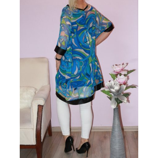 Mintás,2 részes tüllös,latexbetétes tunika! királykék L-2XL