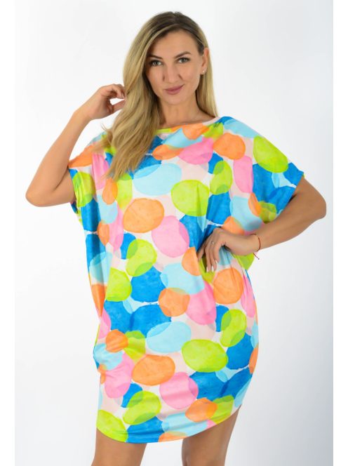 Színes pöttyös,aszimmetrikus, lenge tunika!  L-XXL