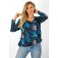 Mintás, V nyakú ,gumis aljú felső! fekete-kék L-XXL