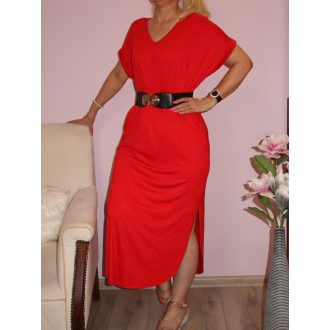   Zsebes,V kivágású,mindkét oldala felsliccelt maxi ruha! Több szín ! L-XXL