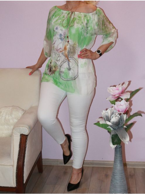 Mintás,gumis nyakú,muszlin felső!  Több szín !  L-XXL