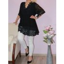 Csipkés,horgolt betétes tunika! Több szín! XXL-3XL