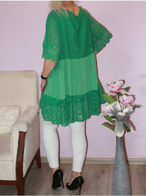 Csipkés,horgolt betétes tunika! Több szín! XXL-3XL
