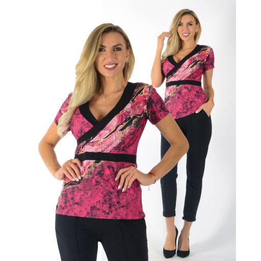  Márvány mintás,átlapolt felső ! bordó S-M