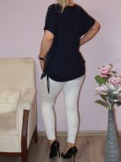 Pöttyös,két oldala kötős,V kivágású felső!  L-XL