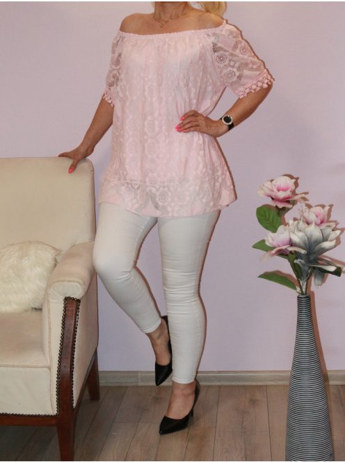 Csipkés,vállra húzható felső!  Több szín!  L-XXL