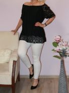 Csipkés,vállra húzható felső!  Több szín!  L-XXL