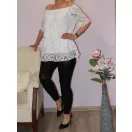 Csipkés,vállra húzható felső!  Több szín!  L-XXL