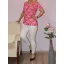  Mintás,cseppkivágású,gumis aljú felső! pink M-XL
