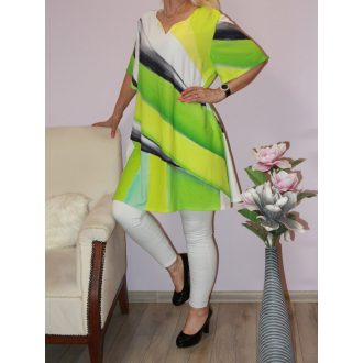  Színátmenetes,V nyakú,zses,A vonalú tunika ! zöld L-XL