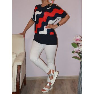 Hullám mintás,denevérujjas felső !  L-XL