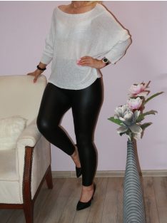   Csillámos,háta masnis,kötött denevérujjas felső! fehér   L-XXL