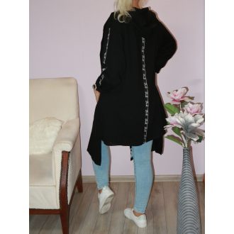   Szalagdíszes,eleje hosszabb ,kapucnis kardigán !  Több szín !  L-XXL