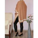  Leopárdos,zsebes,likrás kötött poncsó ! mogyorószín  L-3XL