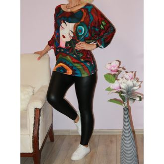 Arcmintás,puhaanyagú,denevérujjas felső! L-XXL