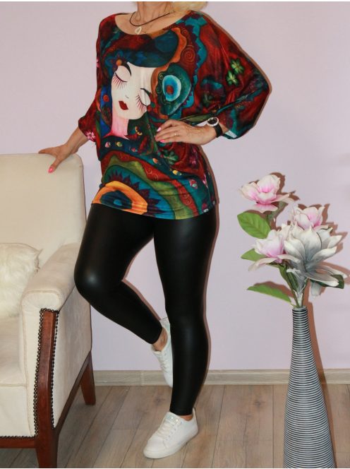 Arcmintás,puhaanyagú,denevérujjas felső! L-XXL