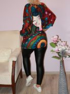 Arcmintás,puhaanyagú,denevérujjas felső! L-XXL