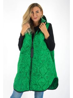 Kapucnis,steppelt,zsebes,arcmintás mellény ! zöld L-XXL