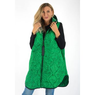 Kapucnis,steppelt,zsebes,arcmintás mellény ! zöld L-XXL