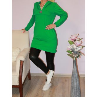 Kapucnis,zsebes,cipzáras tunika!  zöld M-XL
