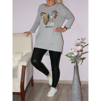 Lepkés,zsebes tunika! szürke  ! L-XXL