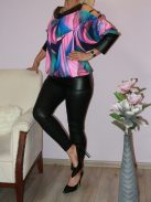 Hullám mintás,válla nyitott,latex betétes,denevérujjas felső!  L-XXL