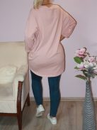 Lepkés,zsebes tunika! púderrózsaszín ! L-XXL