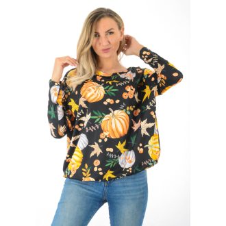 Dísztök mintás,lenge,gumis aljú felső ! fekete L-XXL