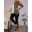 Leopárd mintás,roll-up ujjú ,szatén ing! M-XL