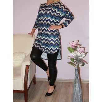 Cikk-cakk  mintás,hátulja hosszabb tunika! L-XL