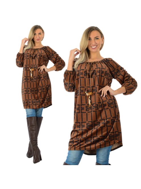 Görögmintás ,gumis nyakú,plüss tunika !  L-XXL