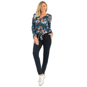 Virágos,V kivágású,zsebes,öves overál !  M-XL