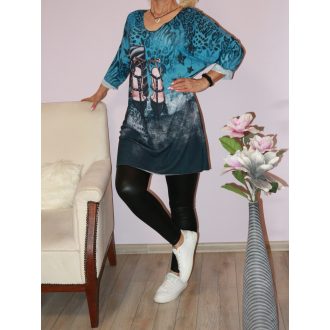 Cipő mintás,V nyakú tunika! XL-XXL