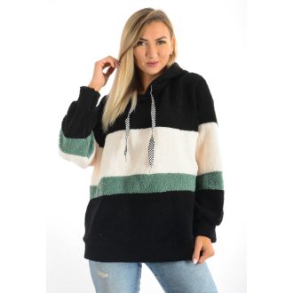   Trikolor,kapucnis,pihe-puha,buklé  anyagú felső !  fekete  L-XXL