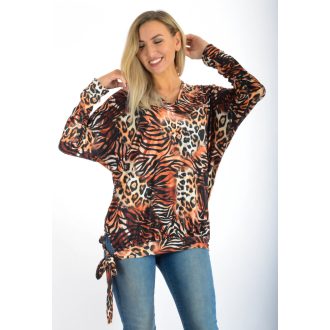  Állat mintás,oldalt kötős V nyakú felső !  L-XXL