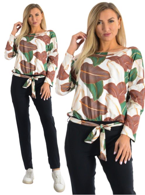 Levél  mintás,zsebes,öves overál ! M-XL