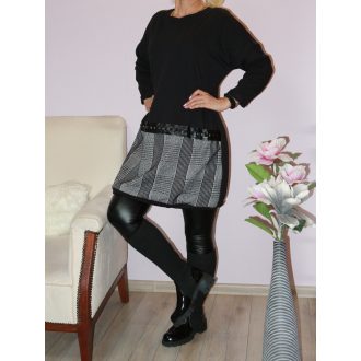 Kockás betétes,latex díszes,kötős aljú tunika! L-XXL 