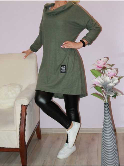 Kapucnis,kámzsás nyakú,hátulja hosszabb  tunika !  Több szín !  L-XL
