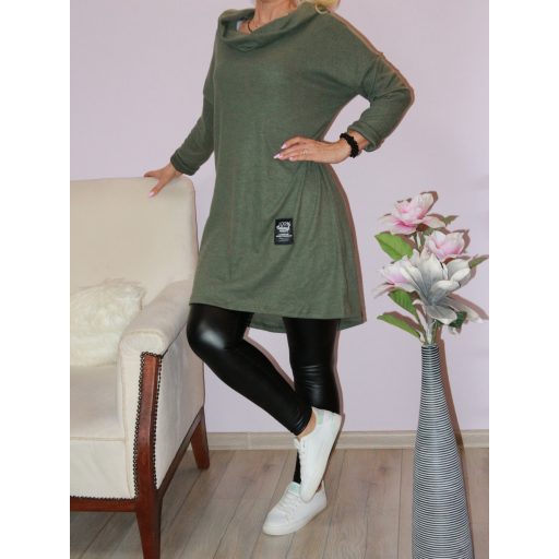 Kapucnis,kámzsás nyakú,hátulja hosszabb  tunika !  Több szín !  L-XL