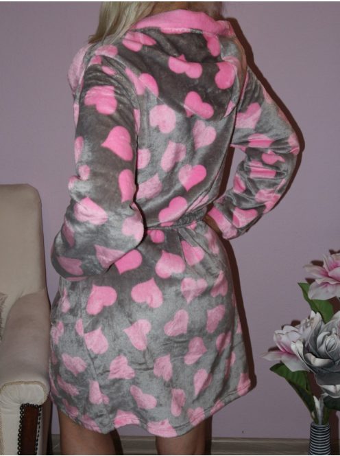 Szívecskés,kapucnis,zsebes,pihe-puha köntös ! XL,2XL