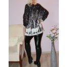 Rénszarvasos,V nyakú,pihe-puha anyagú felső ! fekete  L-XXL