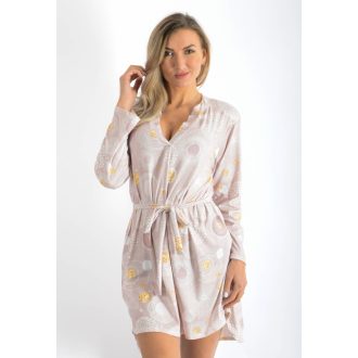 Karácsonyi mintás ,öves ingtunika! púder  L-XXL
