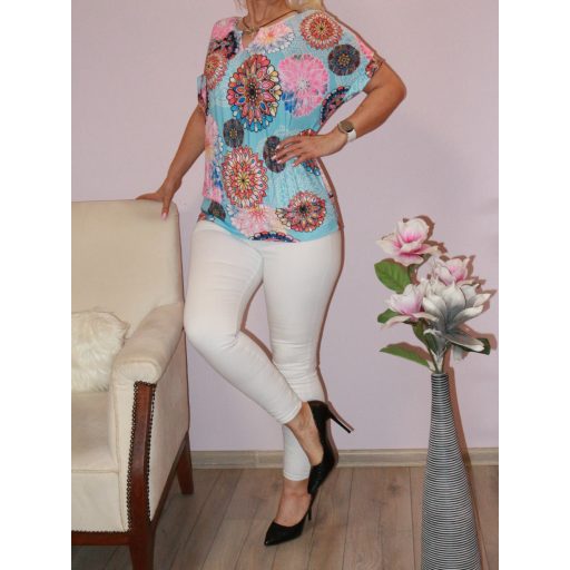 Mandala mintás,denevérujjas,ékszerdíszes felső!  L-XL