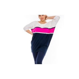   Trikolor,lenge RUCY FASHION tunika!   fehér-sötétkék-pink  L-XXL