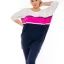 Trikolor,lenge RUCY FASHION tunika!   fehér-sötétkék-pink  L-XXL