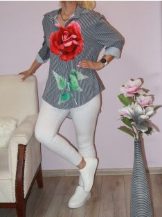  Rózsás,csíkos,hátulja hosszabb ing ! L-XXL