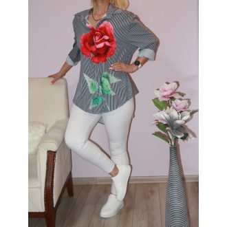  Rózsás,csíkos,hátulja hosszabb ing ! L-XXL